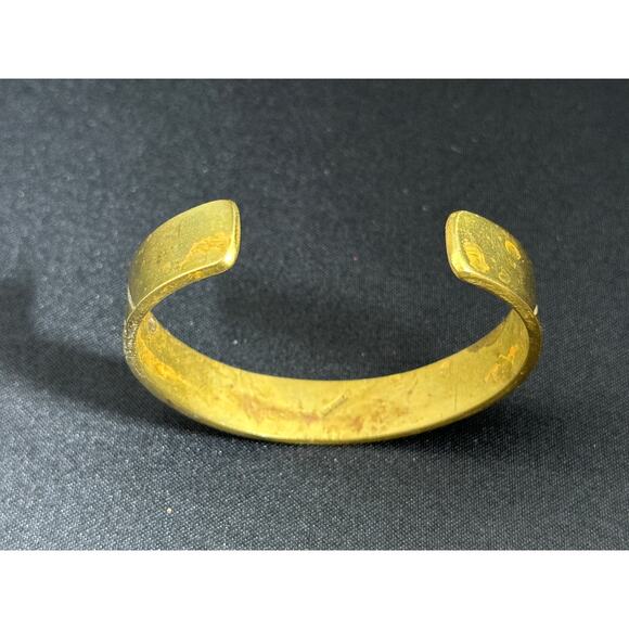 Vintage Leo Coriz Kewa Pueblo Brass Bangle - Picture 4 of 8